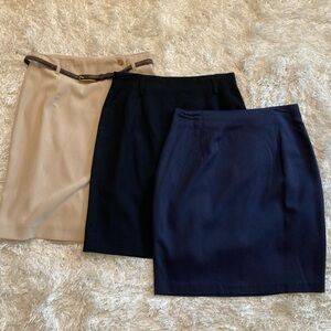 Skirt Trio - Beige, Black, and Navy
Pencil, Wrap Wool